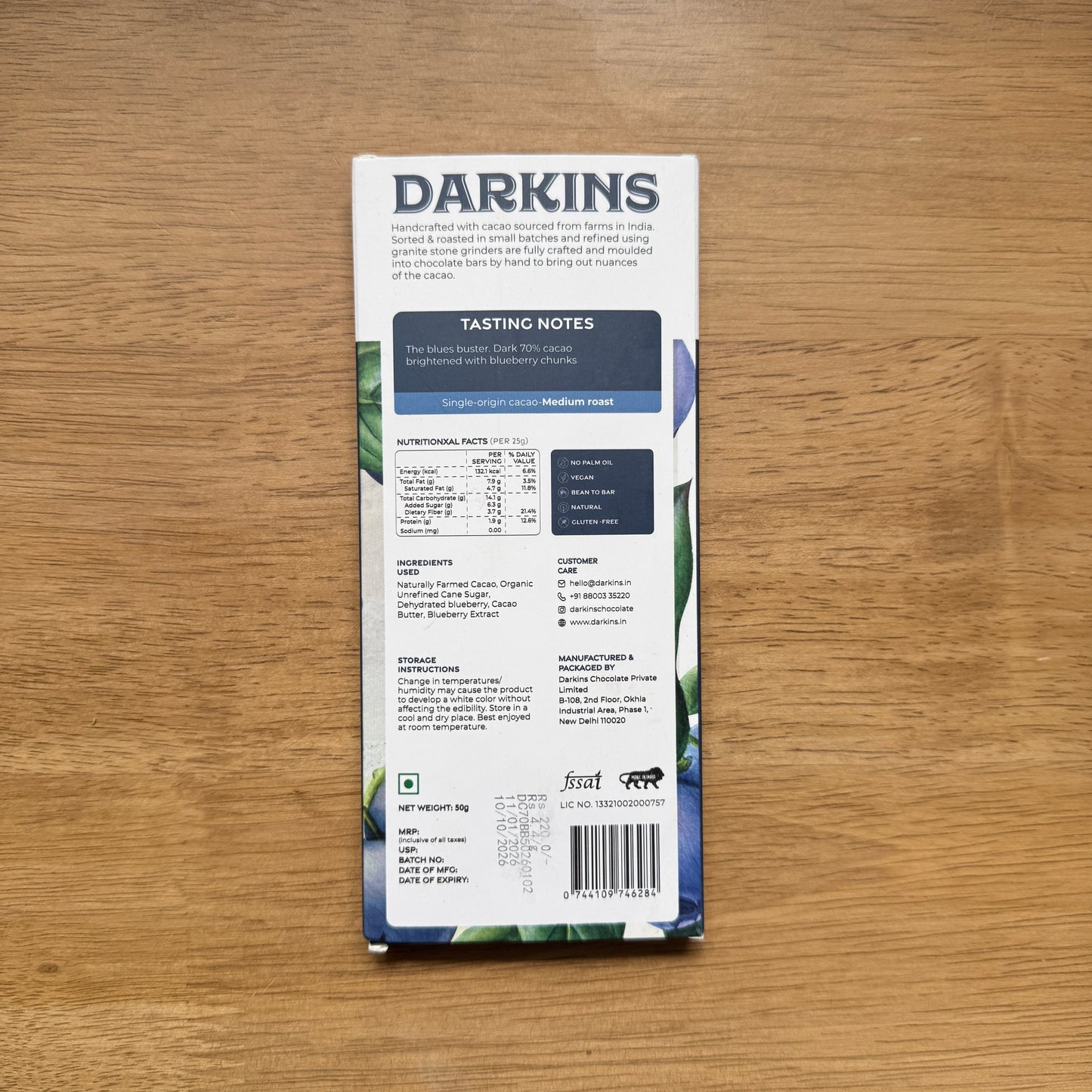 Darkins - 70% Dark Chocolate with Blueberries