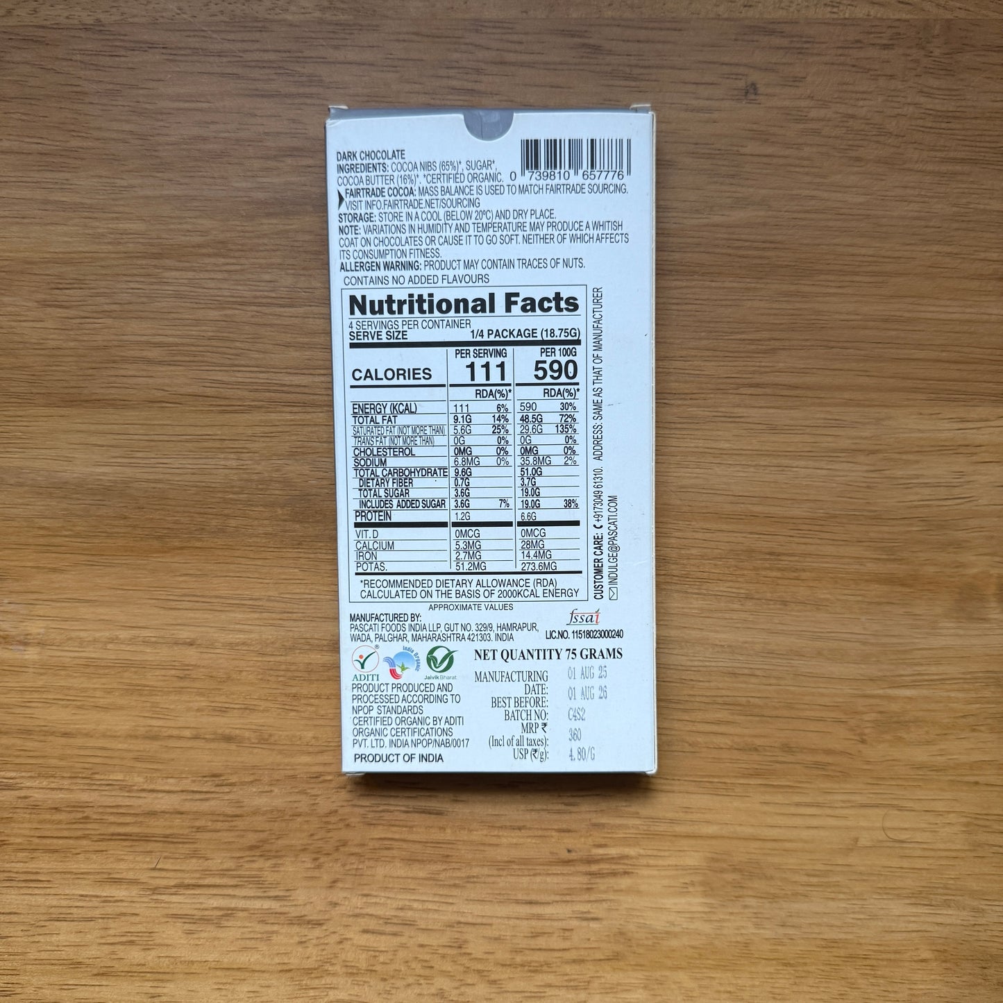 Pascati 81% Dark Chocolate