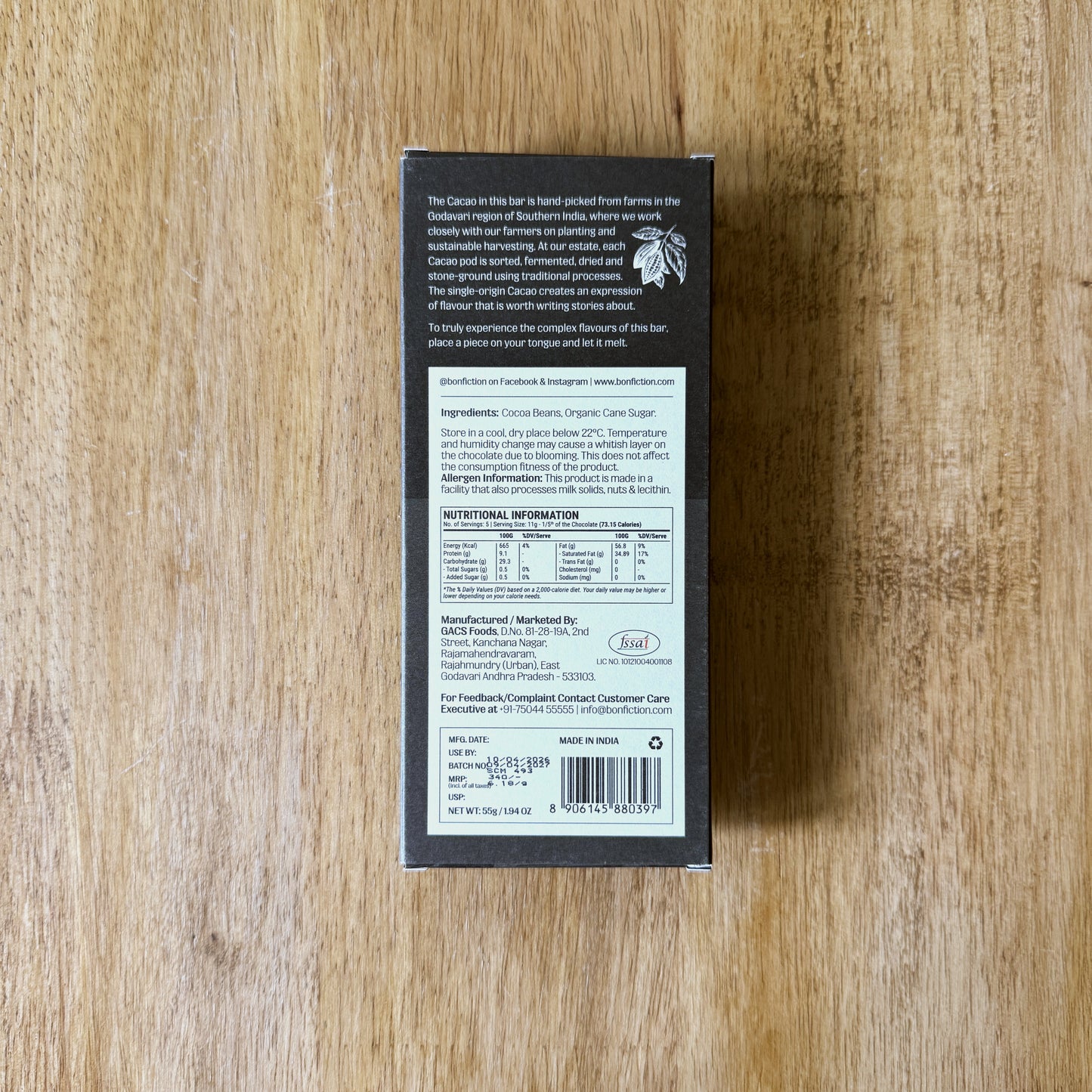 Bon Fiction 99% Dark Chocolate