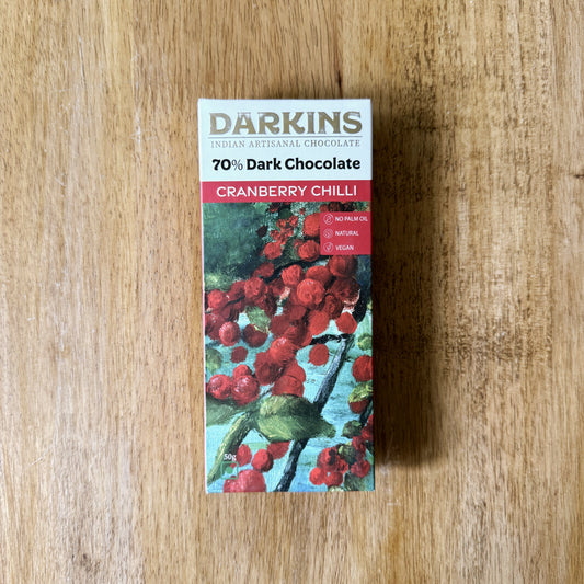 Darkins 70% Dark Chocolate with Cranberry and Chilli