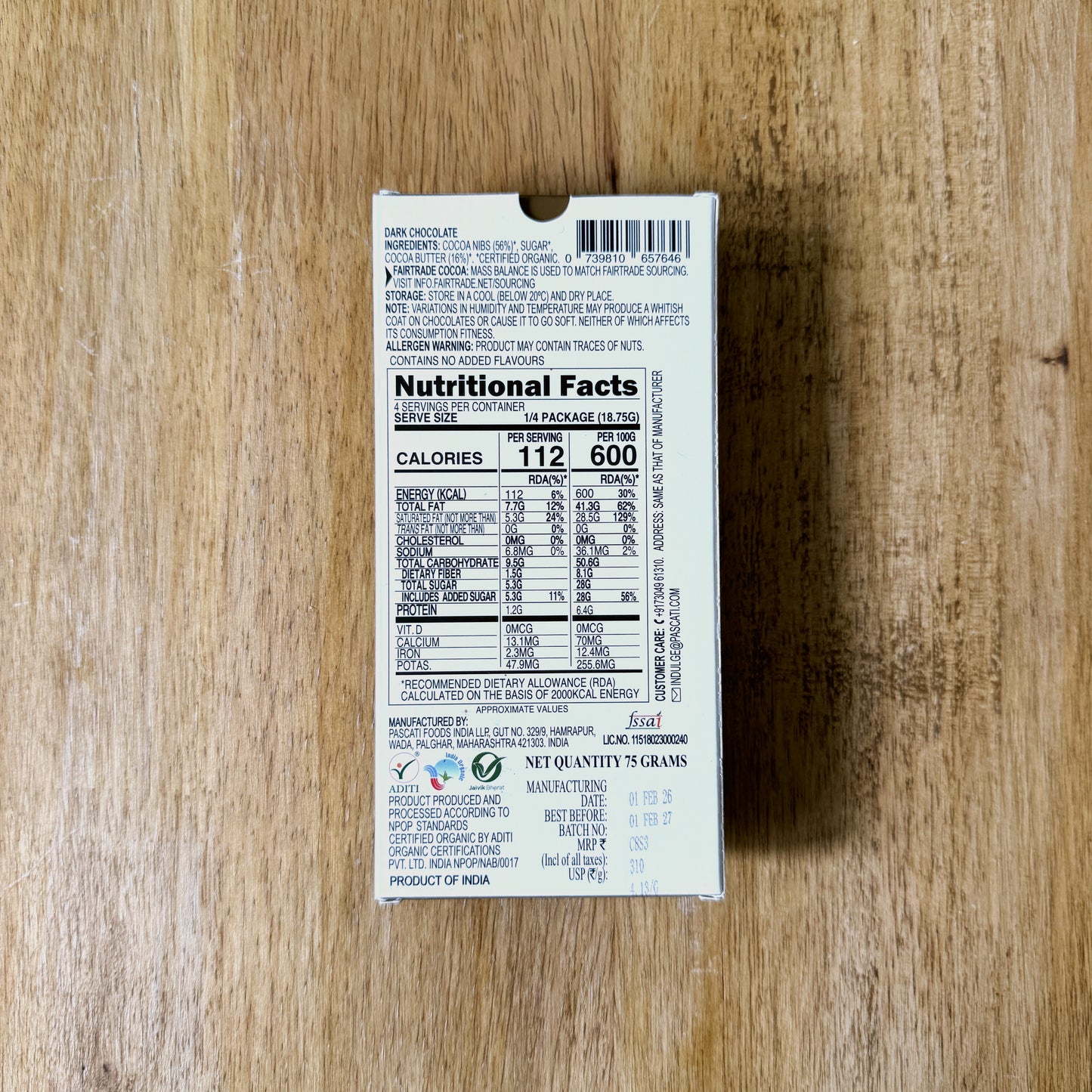 Pascati 72% Dark Chocolate