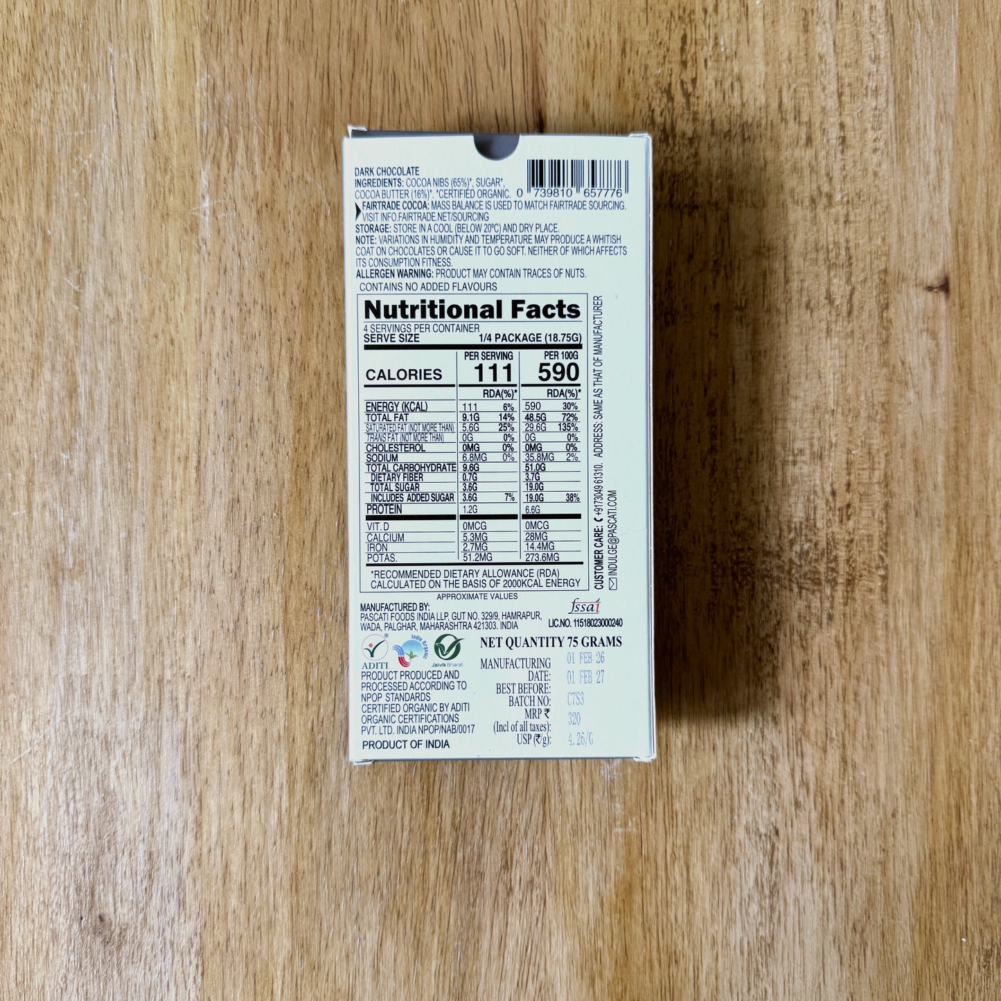 Pascati 81% Dark Chocolate