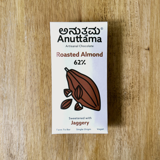 Anuttama 62% Dark Chocolate with Roasted Almonds