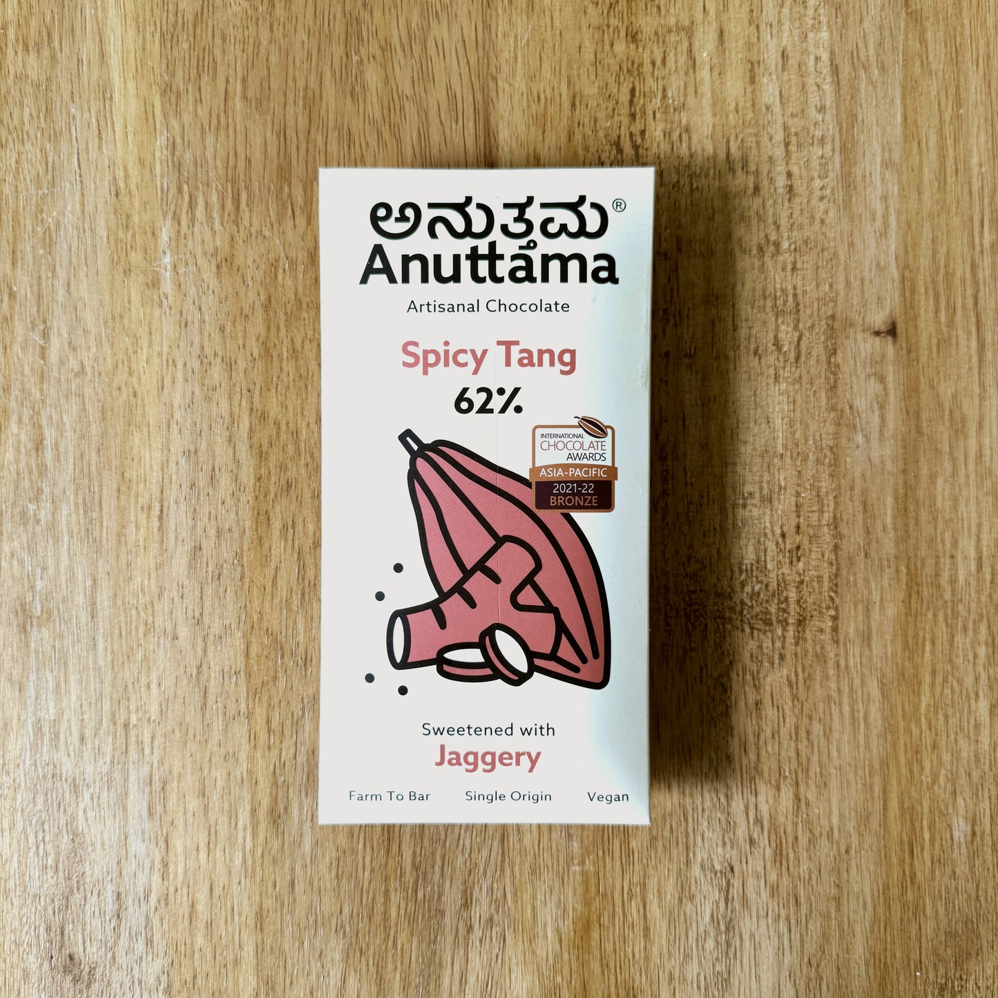 Anuttama 62% Dark Chocolate with Ginger and Pepper