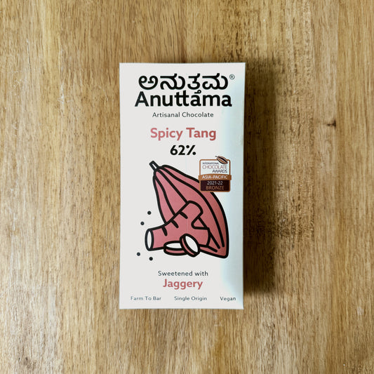 Anuttama 62% Dark Chocolate with Ginger and Pepper