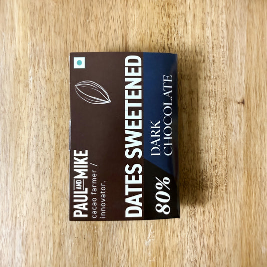 Paul And Mike Dates Sweetened 80% Dark Chocolate