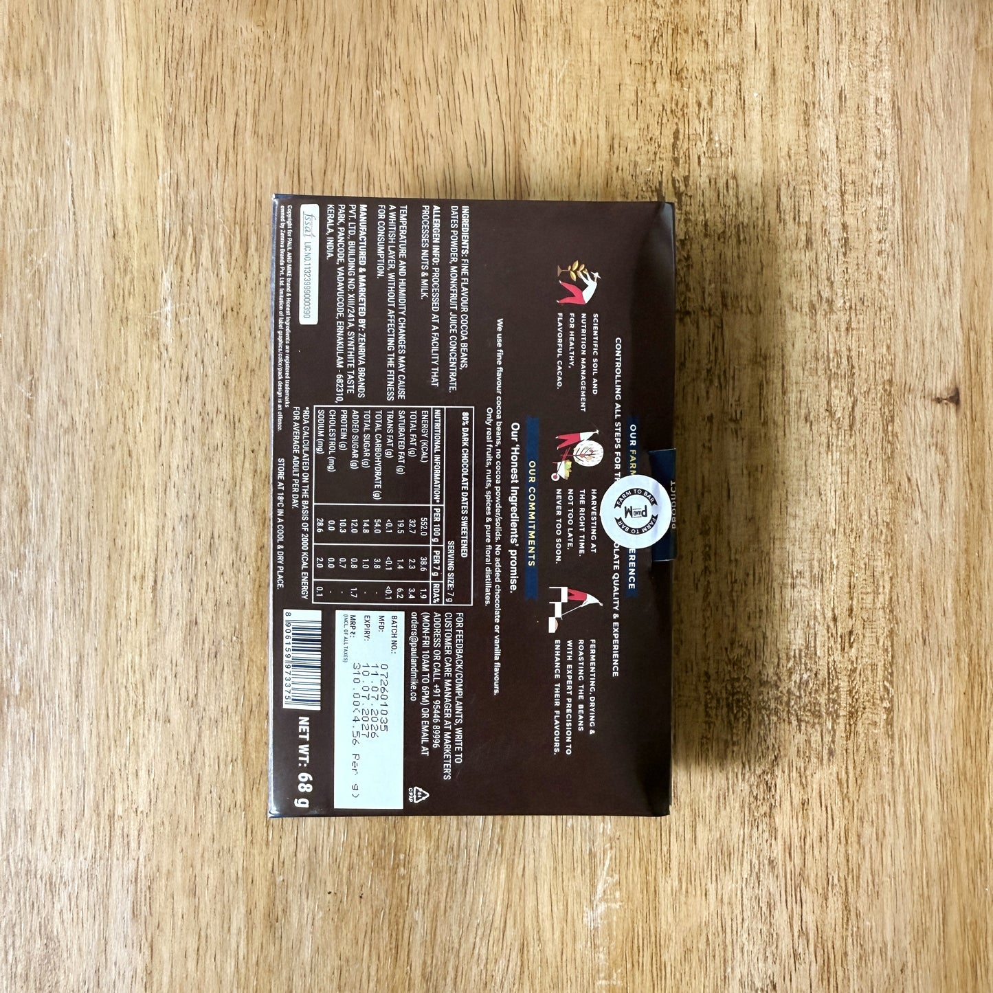 Paul And Mike Dates Sweetened 80% Dark Chocolate