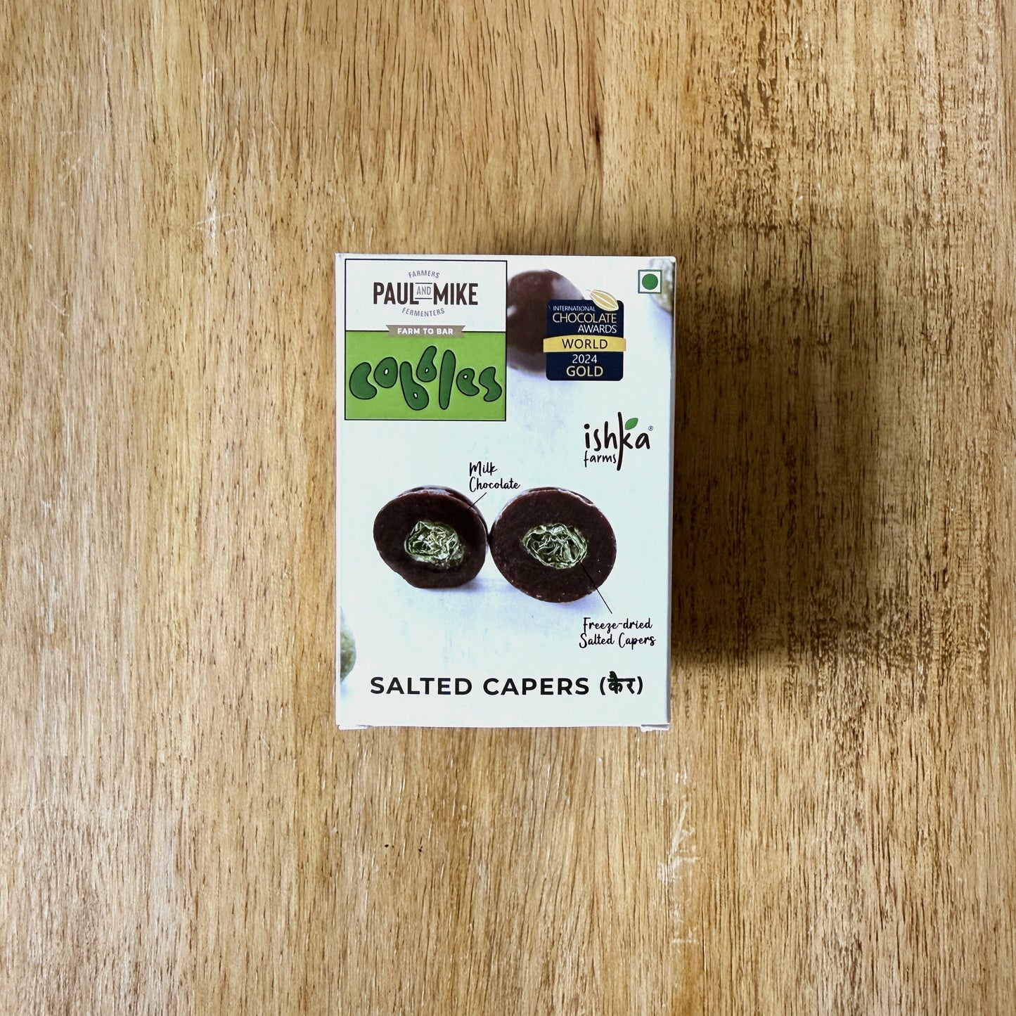 Paul & Mike Cobbles Salted Capers in Milk Chocolate