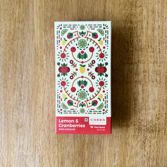 CARRA Lemon & Cranberries in Vegan White Chocolate