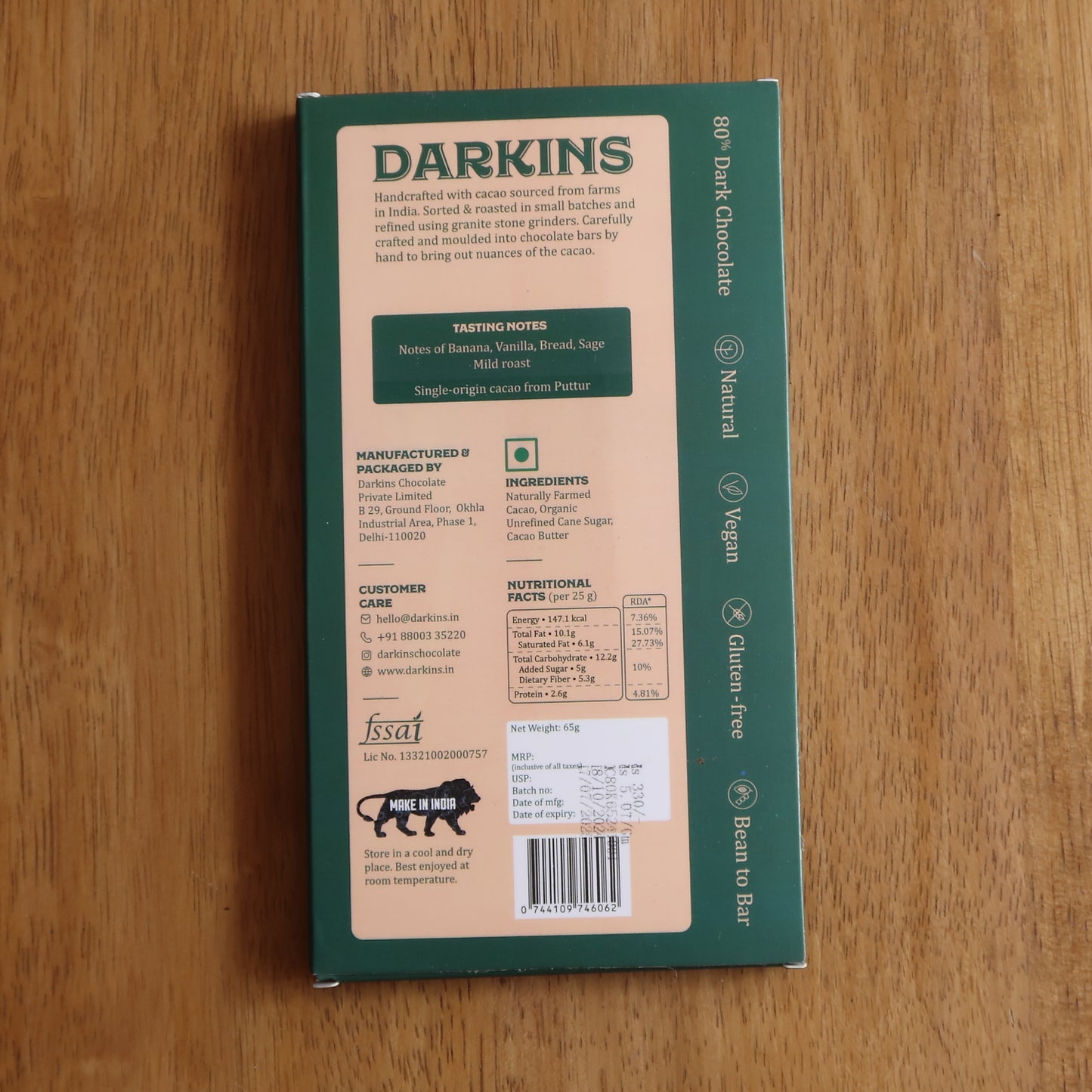 Darkins 80% Dark Chocolate