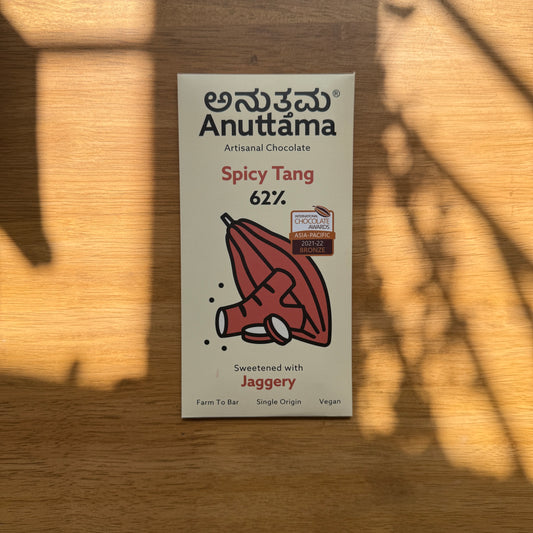 Anuttama 62% Dark Chocolate with Ginger and Pepper
