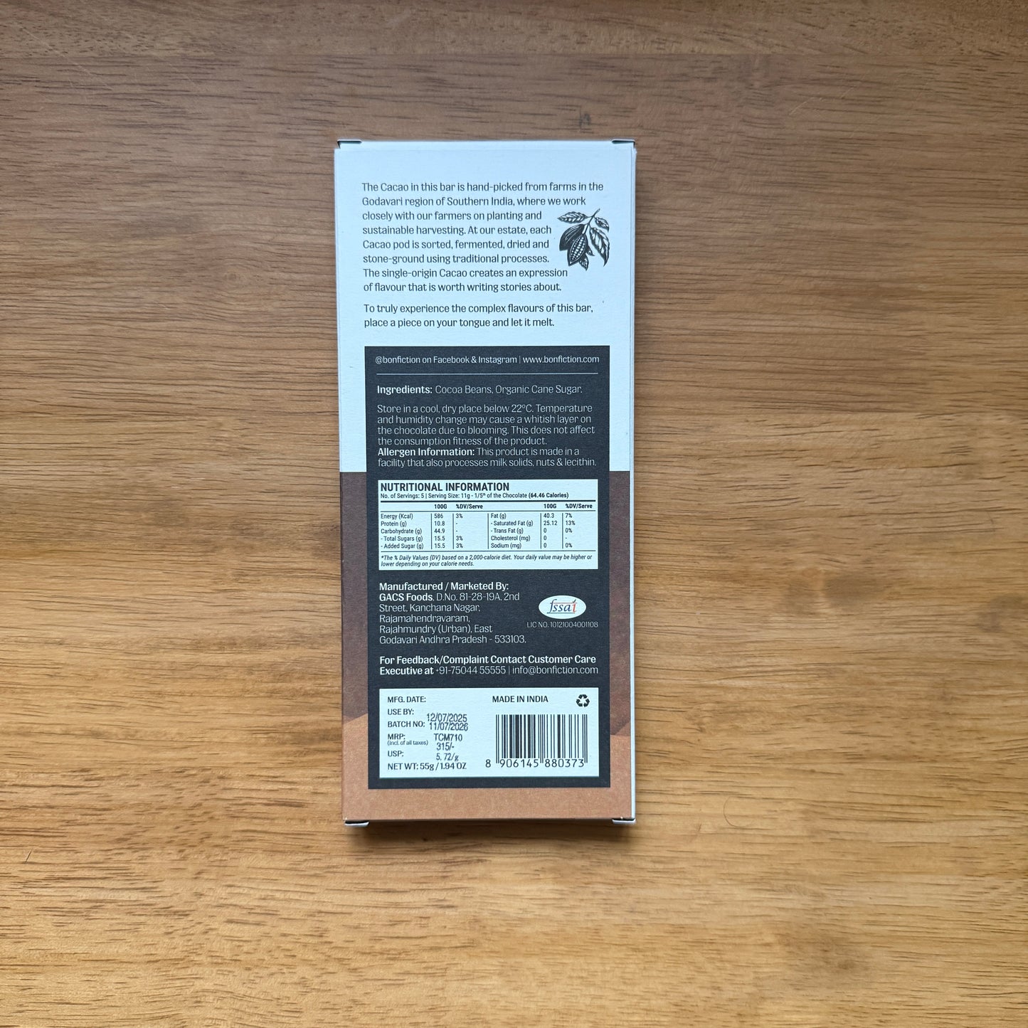 Bon Fiction 82% Dark Chocolate