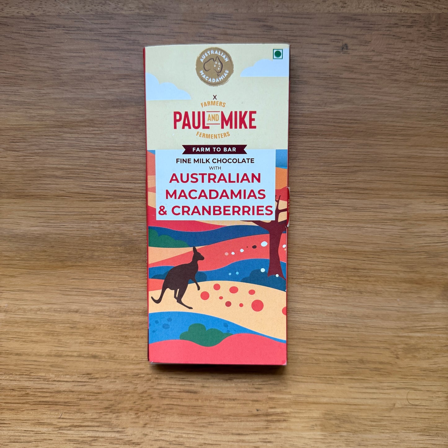 Paul And Mike Milk Chocolate with Macadamias & Cranberries